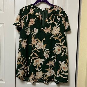 Maurices Forest Green Floral Blouse